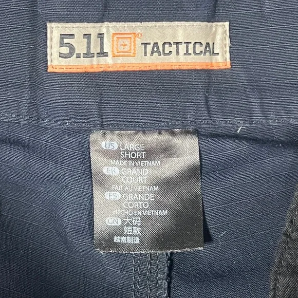 5.11 Tactical Mens Ripstop Cargo Pants Navy Large Short Utility Trousers - Picture 3 of 10